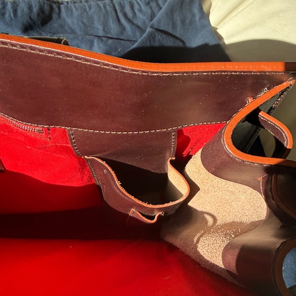 Dooney & Bourke Alto Large Tassel Bag Brown Italian Leather Vintage (Large Tote) - Picture 14 of 16